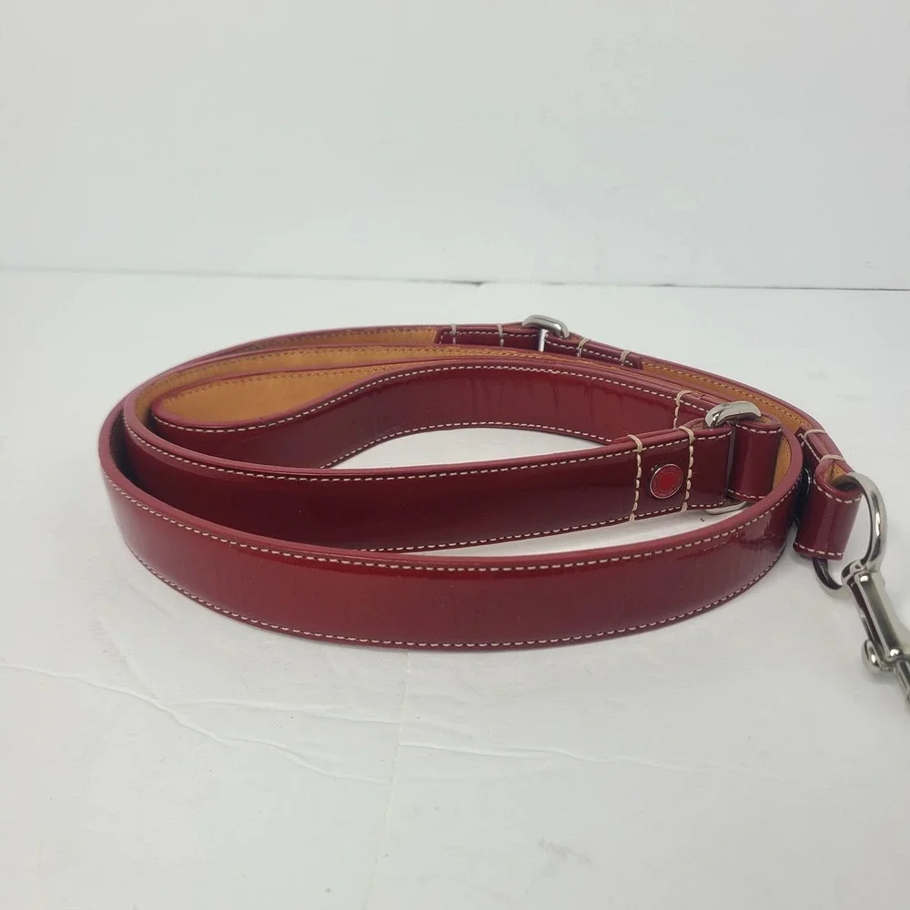 Coach Red Leather Dog Leash